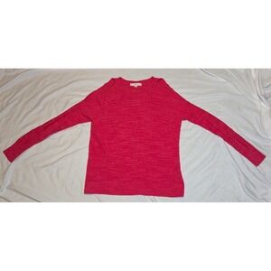LOFT Women's Pink Cold/Open Shoulder Long Sleeve Shirt Size Medium